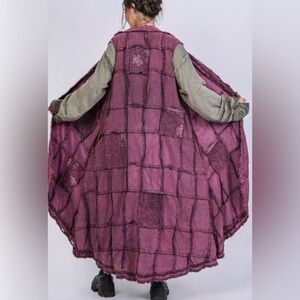 Patchwork Sleeveless wine Vest